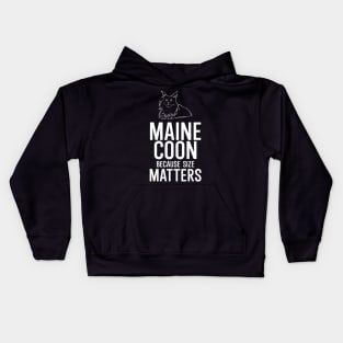 Maine Coon Because Size Matter Kids Hoodie